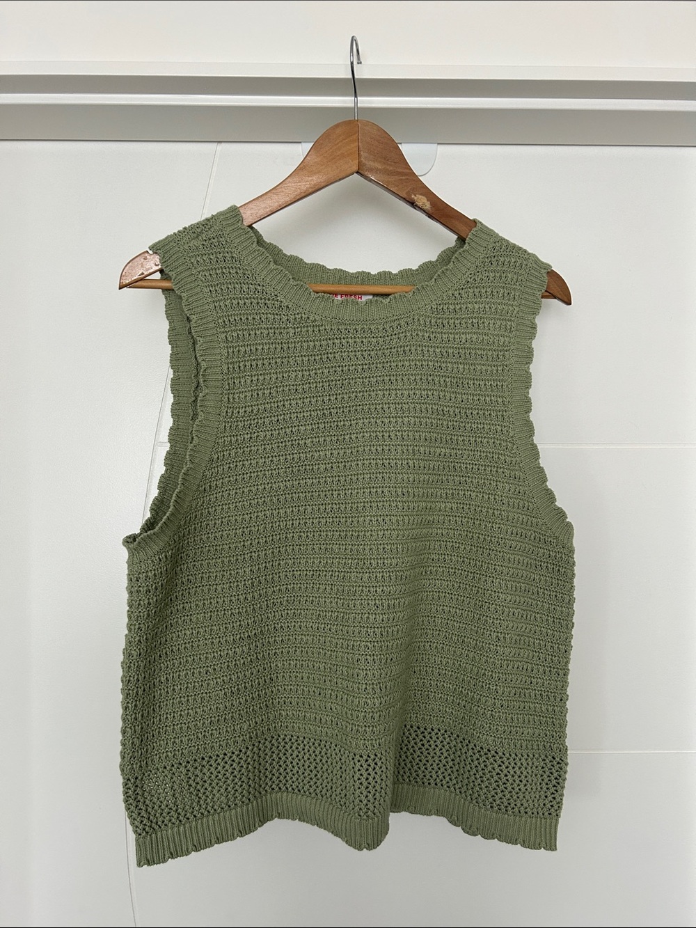 Joe Fresh Olive Crochet Knit Tank